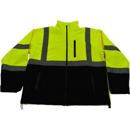 PETRA ROC INC Petra Roc Two Tone Water Resistant Soft Shell Jacket, ANSI Class 3, Lime/Blk, 2X, LBSFJ1-C3-2XL LBSFJ1-C3-2X